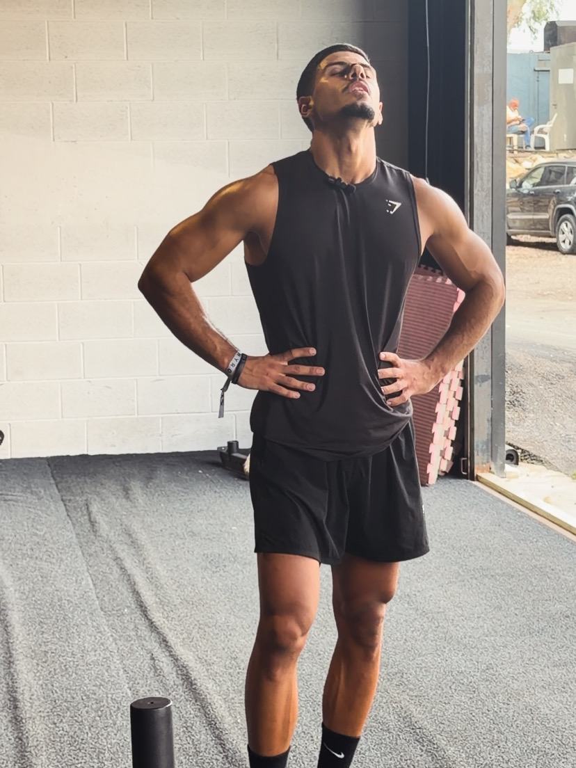 Daher standing after training